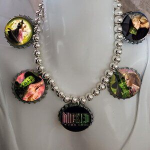 Wicked For Good Wicked movies bottlecap necklace artisan  beaded unique